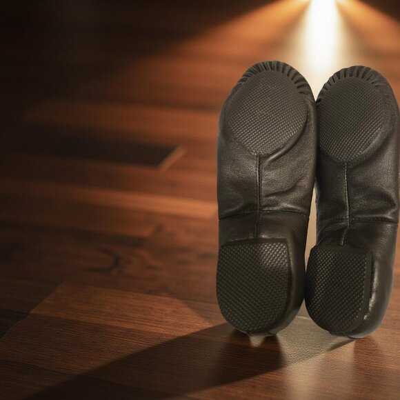 Ballet slippers size 7.5 womens' black leather - Picture 4 of 5